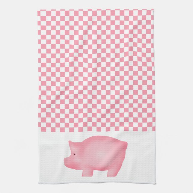 Serviette de cuisine de porc rose (Vertical)