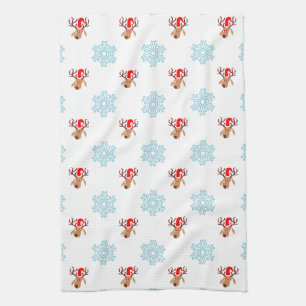 Serviette de cuisine de rennes de père Noël