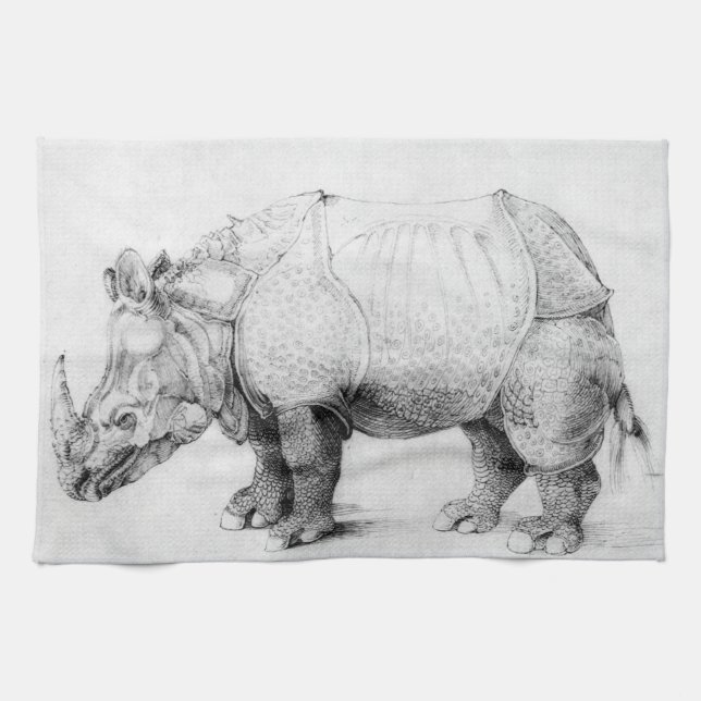 Serviette de cuisine de rhinocéros d'Albrecht (Horizontal)