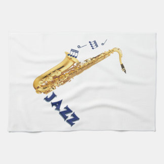 Serviette de cuisine de saxophone de jazz