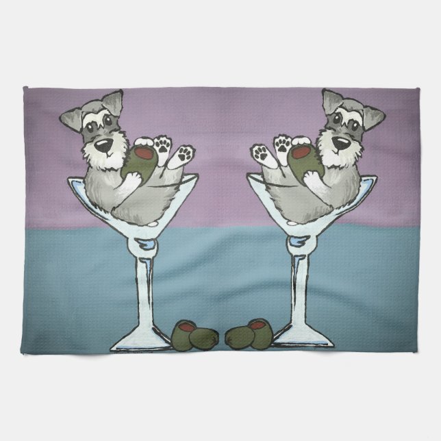 Serviette de cuisine de Schnauzer (Horizontal)