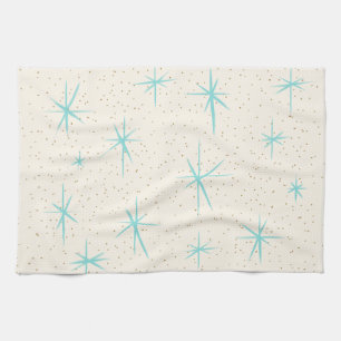 Serviette de cuisine de Starbursts de turquoise