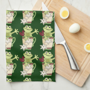 Serviette de cuisine de tasse de grenouille de