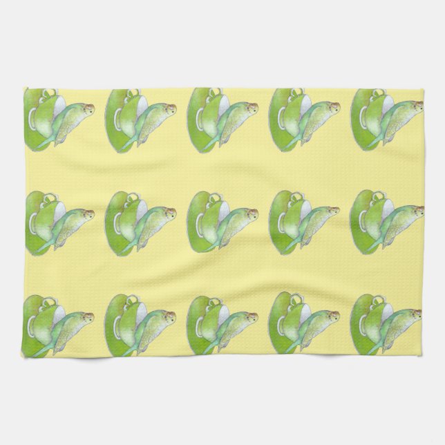 Serviette de cuisine de thé de perruche (Horizontal)