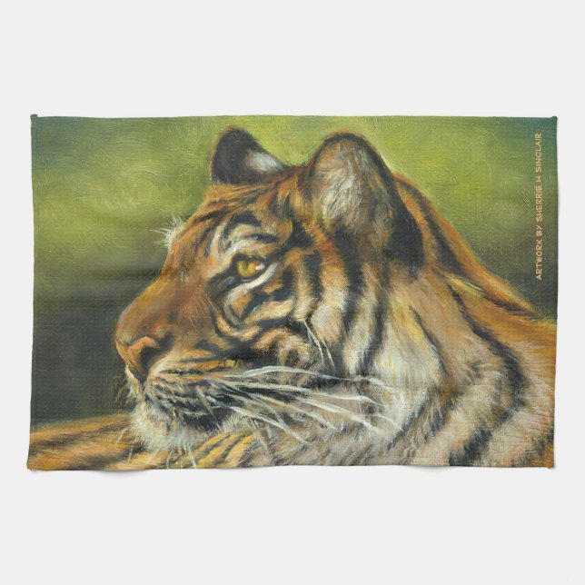 Serviette de cuisine de tigre 16" x 24" (Horizontal)