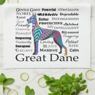 Serviette de cuisine de traits de great dane