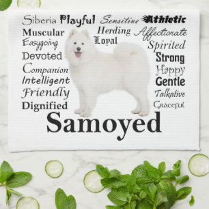 Serviette de cuisine de traits de Samoyed