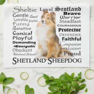 Serviette de cuisine de traits de Sheltie