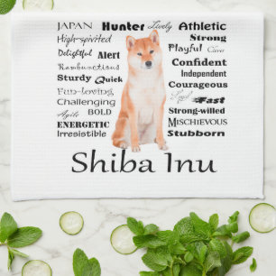 Serviette de cuisine de traits de Shiba Inu