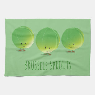 Serviette de cuisine des choux de bruxelles  