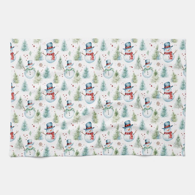 Serviette de cuisine des neigeurs de Noël (Horizontal)