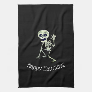 Serviette de cuisine d'Halloween squelette