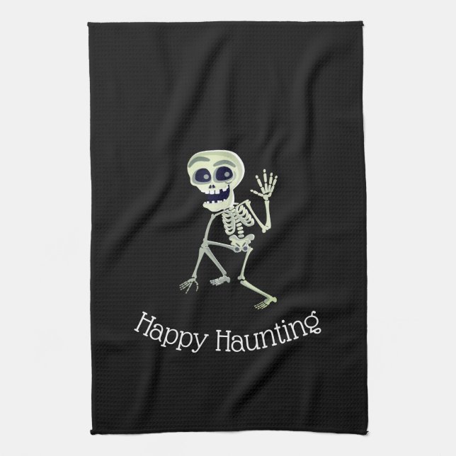 Serviette de cuisine d'Halloween squelette (Vertical)