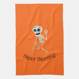 Serviette de cuisine d'Halloween squelette