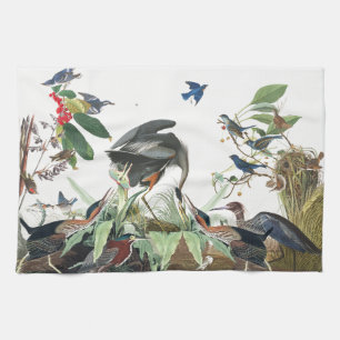 Serviette de cuisine d'oiseaux d'oiseau bleu de