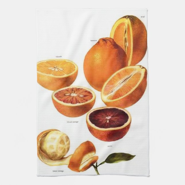 Serviette de cuisine d'oranges sanguines (Vertical)