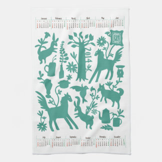 Serviette de cuisine d'Otomi avec le calendrier 2