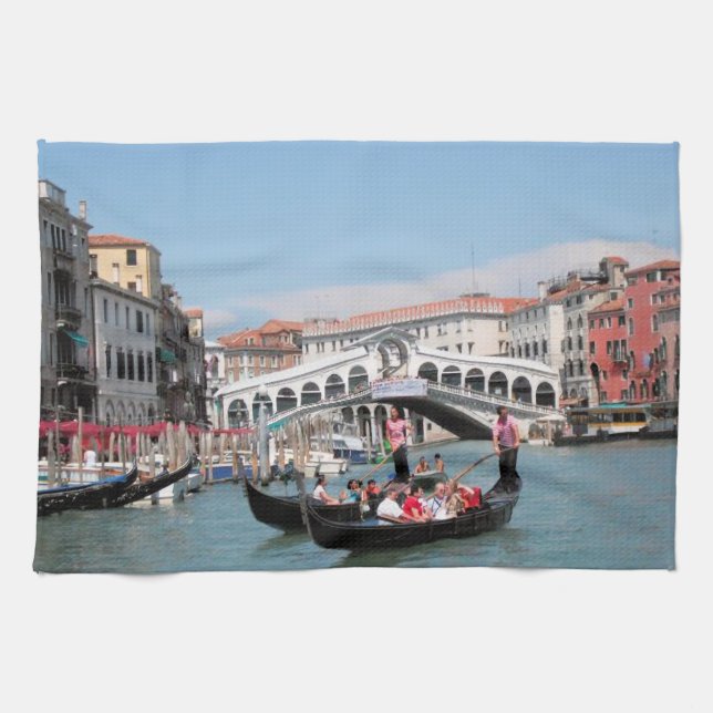 Serviette de cuisine du canal de Venise (Horizontal)