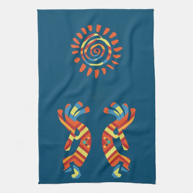 Serviette de cuisine du sud-ouest Sun Kokopelli (Vertical)