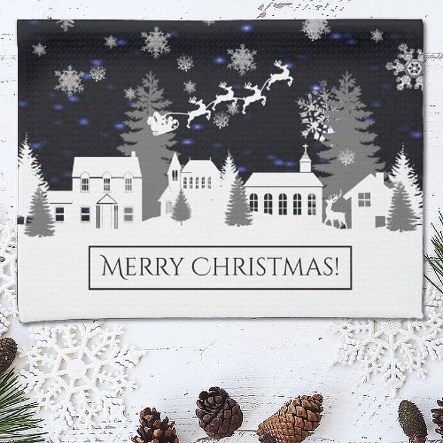 Serviette de cuisine du village de Noël (Christmas Village Kitchen Towel)