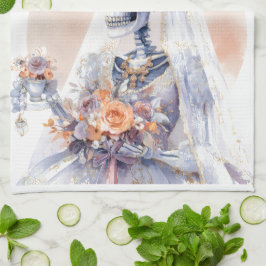 Serviette de cuisine éffrayante Halloween Squelett