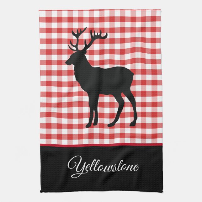 Serviette de cuisine - Elk de Yellowstone (Vertical)