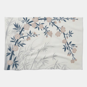 Serviette de cuisine en bambou cerise en fleur