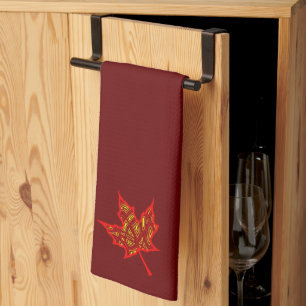 Serviette de cuisine en feuille de feu