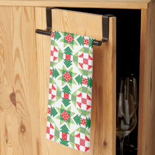 Serviette de cuisine en patchwork de Noël