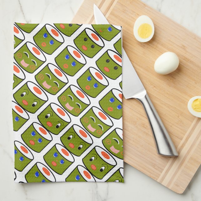 Serviette de cuisine en Sushi Foodie (Quart Plié)