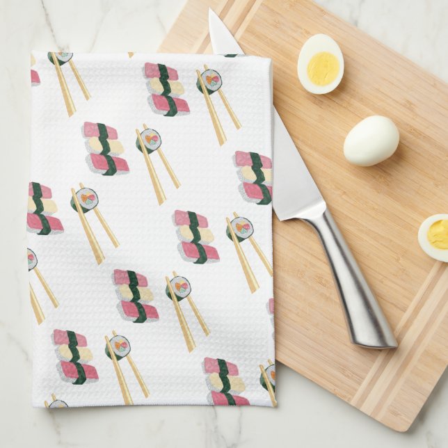 Serviette de cuisine en Sushi Foodie (Quart Plié)