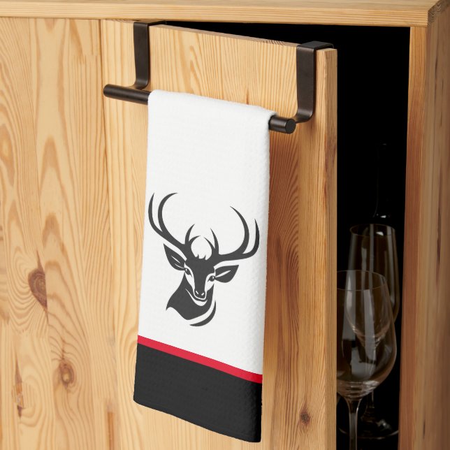 Serviette de cuisine en wapiti (Pliage en tiers)