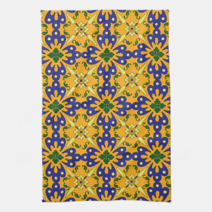 Serviette de cuisine espagnole jaune bleue orange