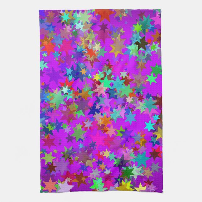 serviette de cuisine étoiles psychédélique (Vertical)