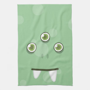 Serviette de cuisine face Monster Vert