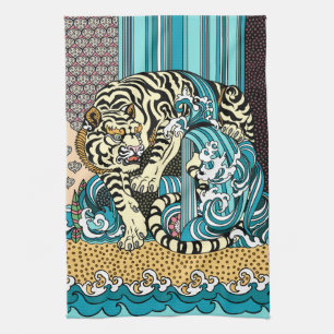 Serviette de cuisine Feng Shui White Tiger