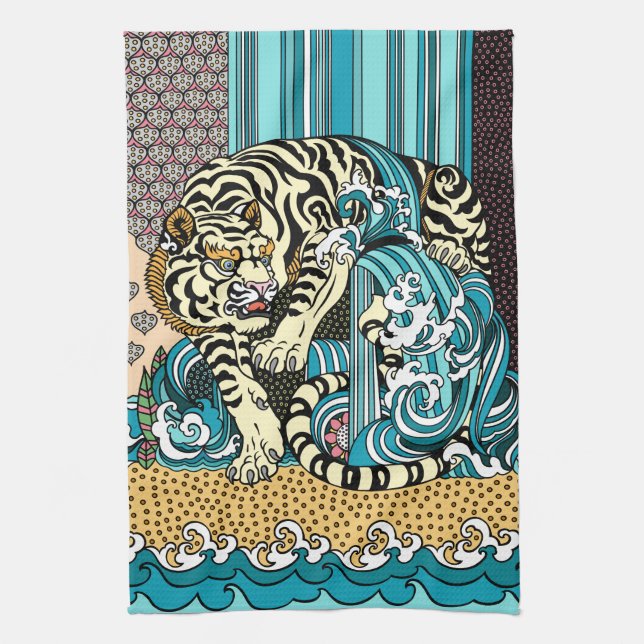 Serviette de cuisine Feng Shui White Tiger (Vertical)