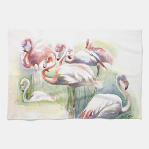 Serviette de cuisine Fiesta Flamant rose