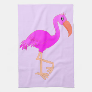 Serviette de cuisine Flamant rose rose