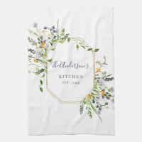 Serviette de cuisine fleur sauvage à ressort perso