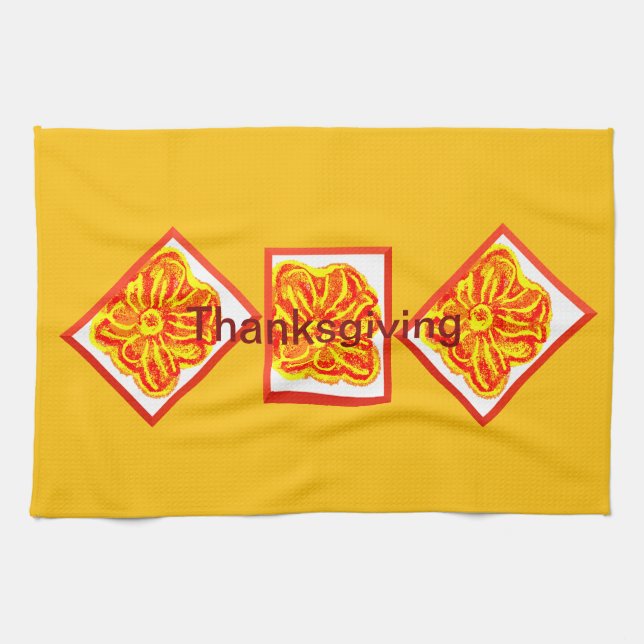 Serviette de cuisine Fleur Thanksgiving (Horizontal)