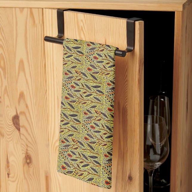 Serviette de cuisine fleurie (Pliage en tiers)