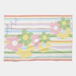 Serviette de cuisine "Fleurs & Stripes"