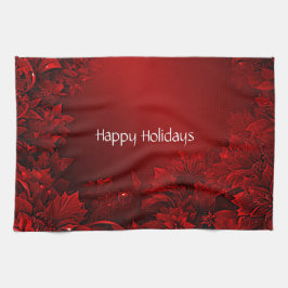 Serviette de cuisine Floral Feuille rouge