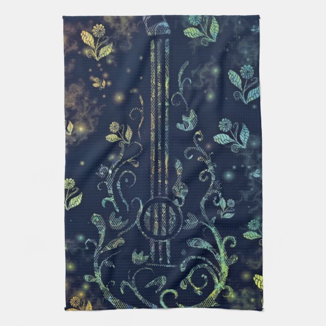 Serviette de cuisine Floral Guitare (Vertical)