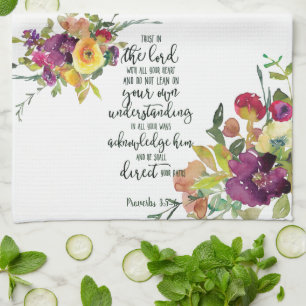 Serviette de cuisine florale Confiance dans le Sei