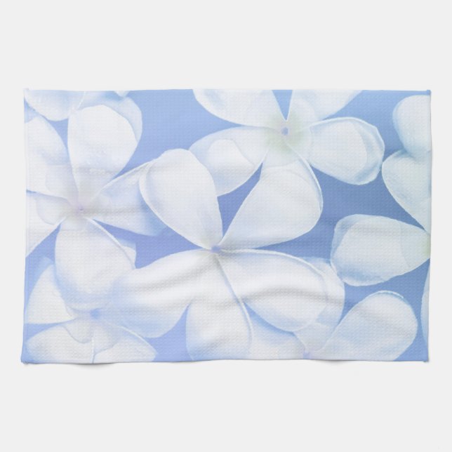 Serviette de cuisine florale du bigorneau blanc (Horizontal)