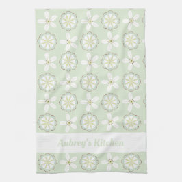 Serviette de cuisine Florale moderne personnalisée