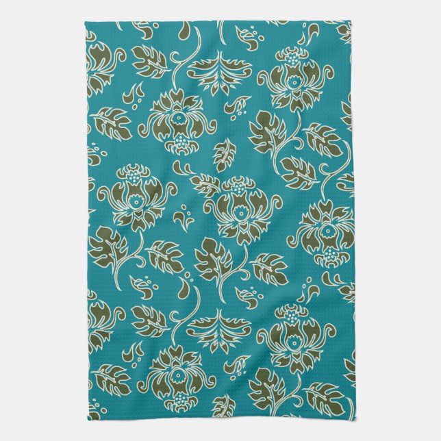Serviette de cuisine florale tropicale Kamaole Haw (Vertical)