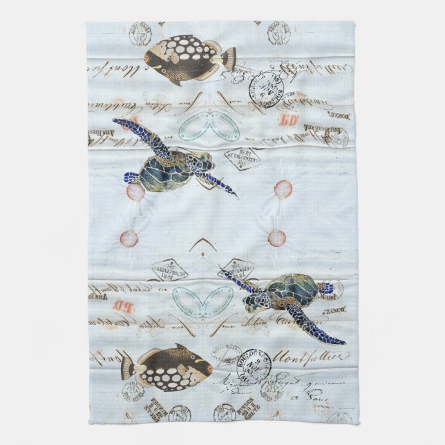 Serviette de cuisine française de tortue de mer de (Vertical)